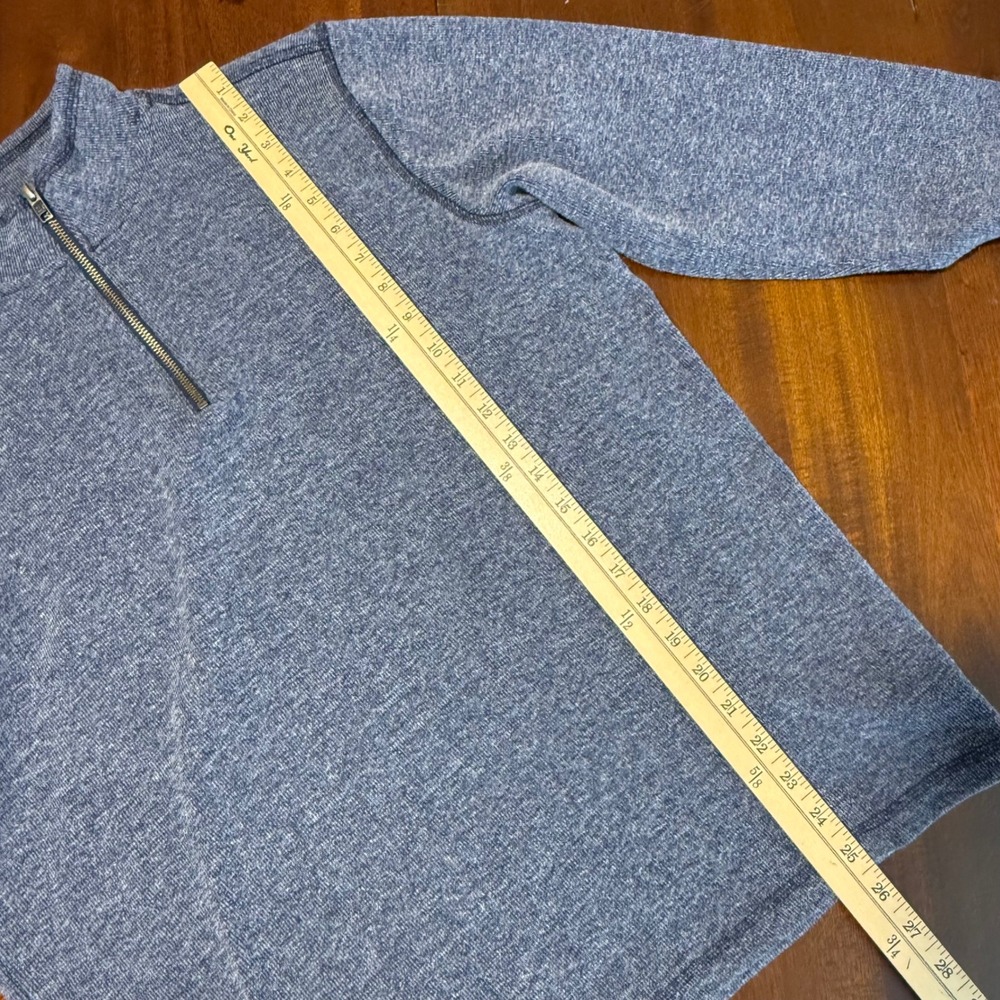 GAP Mens Quarter Zip Pullover Large Blue Marled Knit Mock Neck Casual Classic - Picture 7 of 7